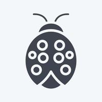 Icon Ladybug. suitable for Garden symbol. glyph style. simple design editable. design template vector. simple illustration vector