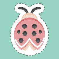 Sticker line cut Ladybug. suitable for Garden symbol. simple design editable. design template vector. simple illustration vector