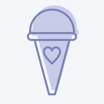 Icon Ice Cream. suitable for Summer symbol. long shadow style. simple design editable. design template vector. simple illustration vector