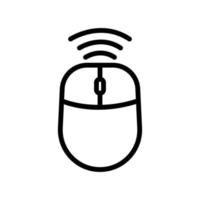 Computer mouse icon with signal. icon related to technology. smart device. line icon style. Simple design editable vector