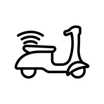 Scooter icon with signal. icon related to technology. smart device. transport device. line icon style. Simple design editable vector