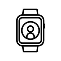 Smart watch icon with people. icon related to technology, smart device. line icon style. Simple design editable vector