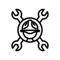 Head foreman icon with double wrench. icon related to construction, labor day. Line icon style. Simple design editable vector