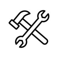 Double wrench icon with hammer. icon related to construction, labor day. Line icon style. Simple design editable vector