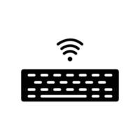 Keyboard icon with signal. icon related to technology, smart device. Glyph icon style, solid. Simple design editable vector