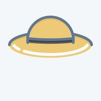 sombrero de icono. adecuado para el símbolo de verano. estilo garabato. diseño simple editable. vector de plantilla de diseño. ilustración sencilla