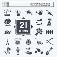 Icon Set Garden. suitable for Garden symbol. glyph style. simple design editable. design template vector. simple illustration vector