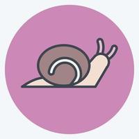 Icon Snail. suitable for Garden symbol. color mate style. simple design editable. design template vector. simple illustration vector