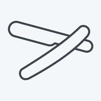 Icon Straight Razor. suitable for Barbershop symbol. line style. simple design editable. design template vector. simple illustration vector