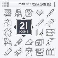 Icon Set Paint Art Tools. suitable for education symbol. line style. simple design editable. design template vector. simple illustration vector