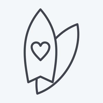 icono de surf. adecuado para el símbolo de verano. estilo de línea diseño simple editable. vector de plantilla de diseño. ilustración sencilla