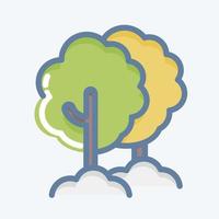 árbol de iconos adecuado para el símbolo del jardín. estilo garabato. diseño simple editable. vector de plantilla de diseño. ilustración sencilla