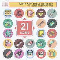 Icon Set Paint Art Tools. suitable for education symbol. color mate style. simple design editable. design template vector. simple illustration vector