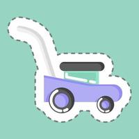 Sticker line cut Mower. suitable for Garden symbol. simple design editable. design template vector. simple illustration vector