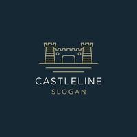 Castle logo icon flat design template vector