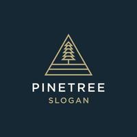 Tree pine logo icon flat design template vector