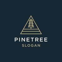 Tree pine logo icon flat design template vector