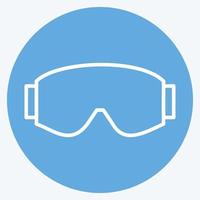Icon Goggle Glass Pocket. suitable for sportswear symbol. blue eyes style. simple design editable. design template vector. simple illustration vector