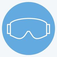 icono de bolsillo de vidrio para gafas. adecuado para el símbolo de ropa deportiva. estilo de ojos azules. diseño simple editable. vector de plantilla de diseño. ilustración sencilla