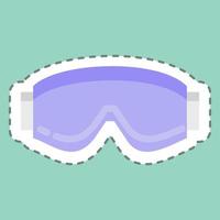 Sticker line cut Goggle Glass Pocket. suitable for sportswear symbol. simple design editable. design template vector. simple illustration vector