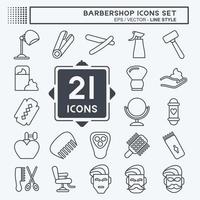 Icon Set Barbershop. suitable for education symbol. line style. simple design editable. design template vector. simple illustration vector