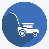 Icon Mower. suitable for Garden symbol. long shadow style. simple design editable. design template vector. simple illustration vector