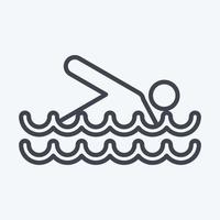 Icon Swimming. suitable for Summer symbol. line style. simple design editable. design template vector. simple illustration vector