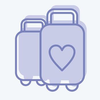 Icon Suitcase. suitable for Summer symbol. two tone style. simple design editable. design template vector. simple illustration vector