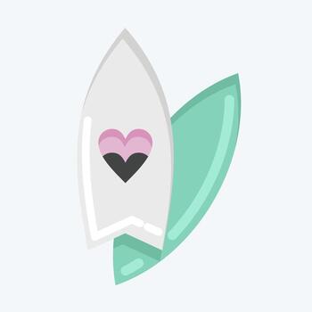 Icon Surf. suitable for Summer symbol. flat style. simple design editable. design template vector. simple illustration vector