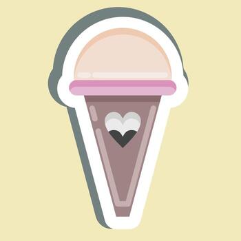 Sticker Ice Cream. suitable for Summer symbol. simple design editable. design template vector. simple illustration vector