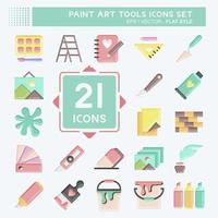 Icon Set Paint Art Tools. suitable for education symbol. flat style. simple design editable. design template vector. simple illustration vector