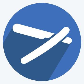 icono de navaja de afeitar. adecuado para el símbolo de la barbería. estilo de sombra larga. diseño simple editable. vector de plantilla de diseño. ilustración sencilla