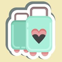 maleta de pegatinas. adecuado para el símbolo de verano. diseño simple editable. vector de plantilla de diseño. ilustración sencilla