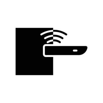 icono de puerta automática. icono relacionado con la tecnología. Dispositivo inteligente. estilo de icono de glifo, sólido. diseño simple editable vector