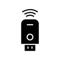 USB icon. icon related to technology. smart device. USB with signal. Glyph icon style, solid. Simple design editable vector