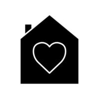 House icon with heart. icon related to charity, affection, love. Glyph icon style, solid. Simple design editable vector