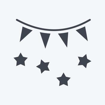 fiesta de iconos adecuado para el símbolo de verano. estilo de glifo. diseño simple editable. vector de plantilla de diseño. ilustración sencilla