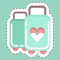 Sticker line cut Suitcase. suitable for Summer symbol. simple design editable. design template vector. simple illustration vector