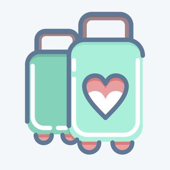Icon Suitcase. suitable for Summer symbol. doodle style. simple design editable. design template vector. simple illustration vector