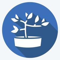 Icon Bonsai. suitable for Garden symbol. long shadow style. simple design editable. design template vector. simple illustration vector