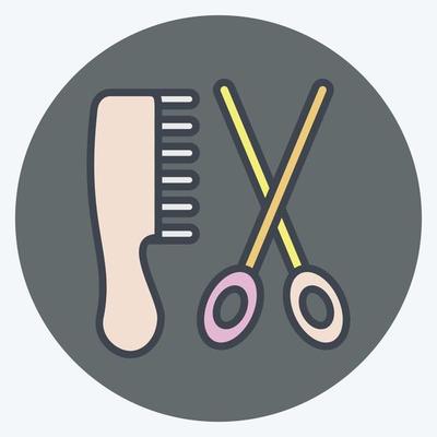 Icon Hair Salon. suitable for Barbershop symbol. color mate style. simple design editable. design template vector. simple illustration