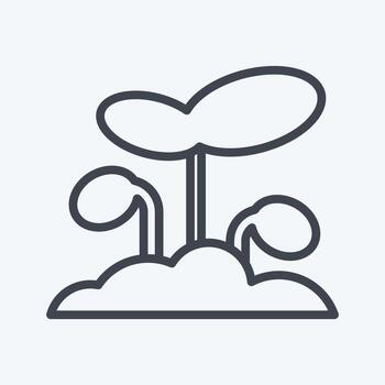 brote de icono. adecuado para el símbolo del jardín. estilo de línea diseño simple editable. vector de plantilla de diseño. ilustración sencilla