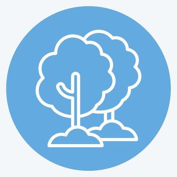 árbol de iconos adecuado para el símbolo del jardín. estilo de ojos azules. diseño simple editable. vector de plantilla de diseño. ilustración sencilla