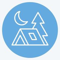 campamento de iconos. adecuado para el símbolo de verano. estilo de ojos azules. diseño simple editable. vector de plantilla de diseño. ilustración sencilla