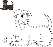 Dot to Dot Rottweiler Coloring Page for Kids vector