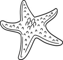 estrella de mar aislada página para colorear para niños vector
