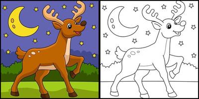 Christmas Reindeer Coloring Page Illustration vector