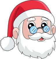 Christmas Santa Head Cartoon Colored Clipart vector