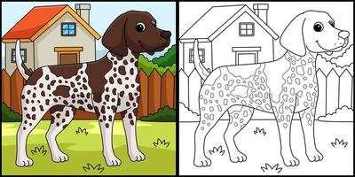 German Shorthaired Pointer Dog Coloring Page vector