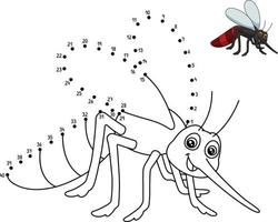 Dot to Dot Mosquito Coloring Page for Kids vector